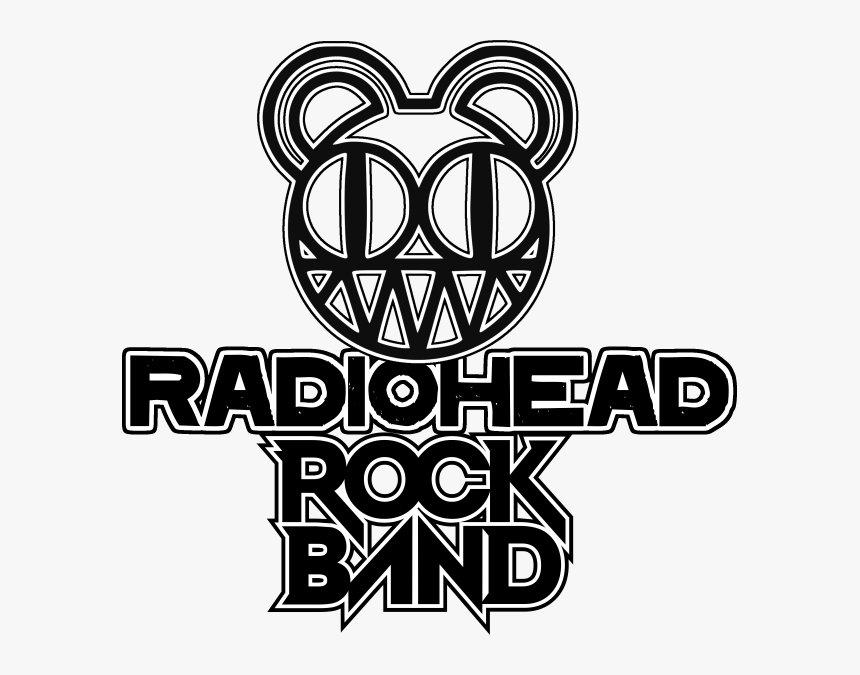 logo de radiohead y abajo texto que dice :Radiohead rock band 
